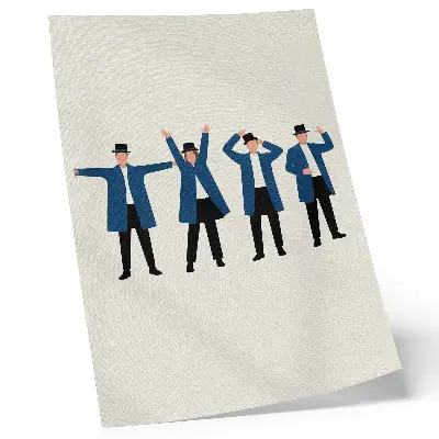 Poster decorativo com personagens modernos em estilo escandinavo