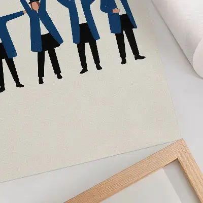 Poster decorativo com personagens modernos em estilo escandinavo