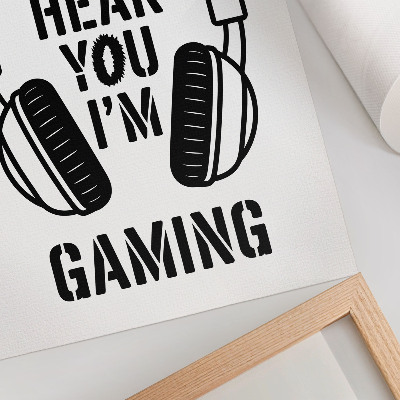 Impressão em tela Fones de ouvido com o slogan 