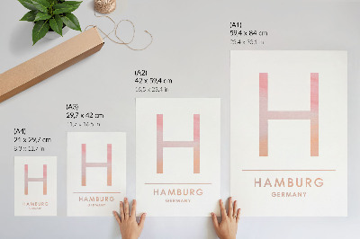 Impressão em tela Letra H minimalista com detalhes modernos em tons pastel.