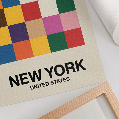 Poster para cozinha Ambiente criativo com quadrados coloridos