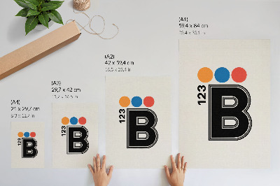 Poster decorativo Letra em estilo geométrico com gotas coloridas