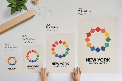 Arte de parede Padrão geométrico em cores vibrantes