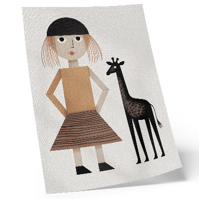 Poster para cozinha Figura geométrica com uma girafa, simplicidade e estilo.