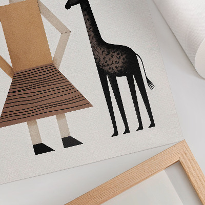 Poster para cozinha Figura geométrica com uma girafa, simplicidade e estilo.