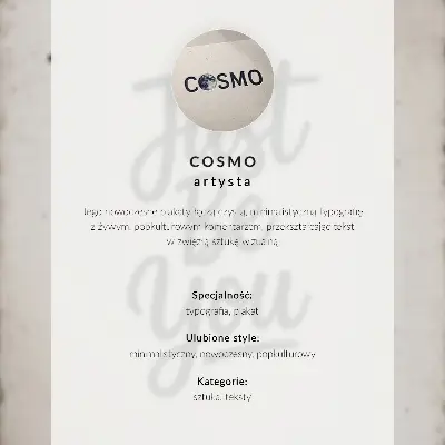 Poster decorativo com inscrição minimalista e motivo contrastante