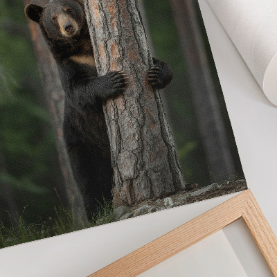 Poster para cozinha Urso na floresta, composição realista