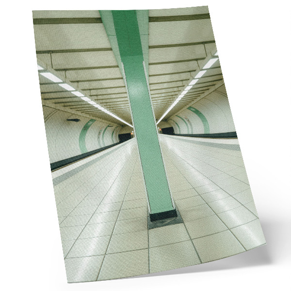 Poster decorativo Estrutura verde simétrica em túnel espacial