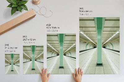 Poster decorativo Estrutura verde simétrica em túnel espacial