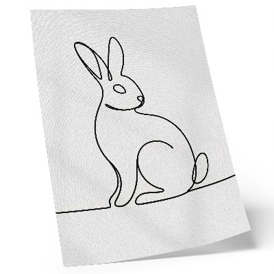 Poster para cozinha Silhueta delicada de um coelho com uma linha fina.