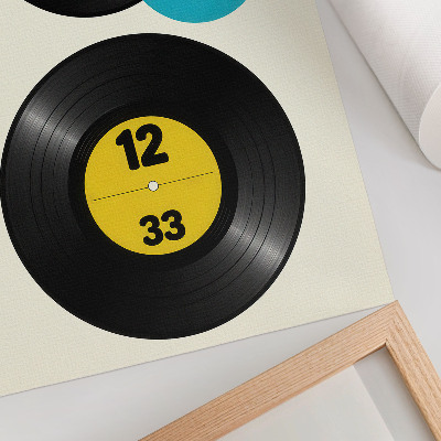 Arte de parede Discos de vinil modernos amarelo turquesa
