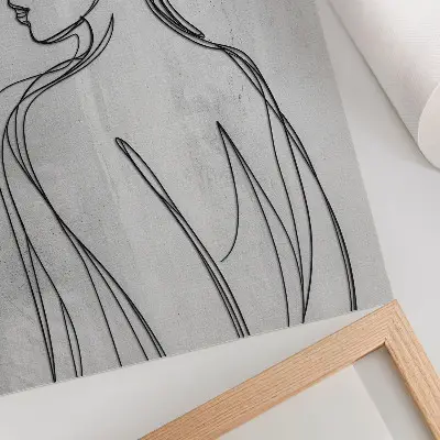 Poster decorativo com design de linhas delicadas em tons de cinza que trazem elegância e modernidade ao ambiente