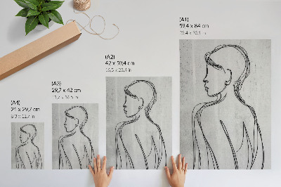 Poster decorativo Delicadeza nas linhas, modernidade, calma, tons de cinza, elegância.