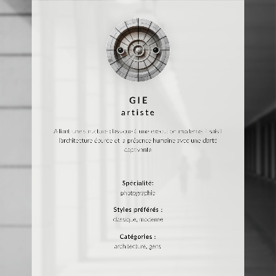Arte de parede Uma coluna elegante com um anjo e arquitetura moderna.