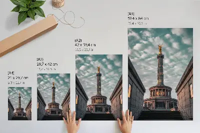 Arte de parede coluna elegante com anjo e arquitetura moderna