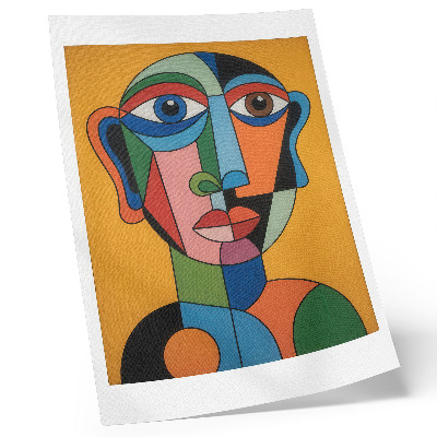 Poster para cozinha Retrato geométrico em cores vibrantes e estilo moderno.