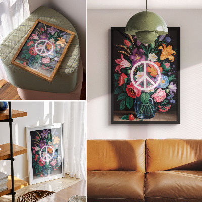 Poster decorativo Um buquê colorido de flores, símbolo da paz.