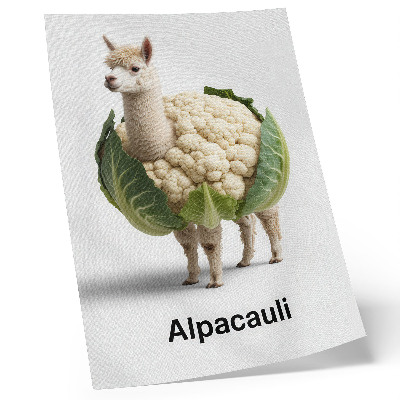 Arte de parede Uma combinação inusitada de alpaca e couve-flor.