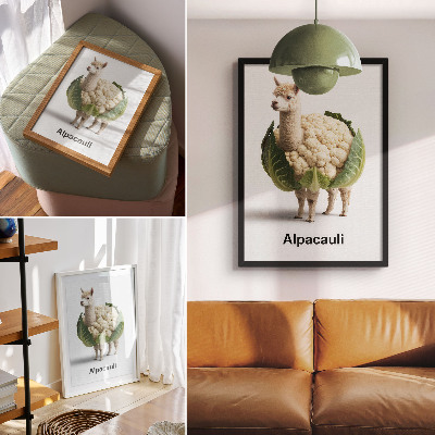 Arte de parede Uma combinação inusitada de alpaca e couve-flor.