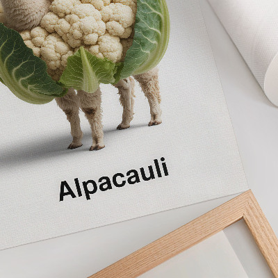 Arte de parede Uma combinação inusitada de alpaca e couve-flor.