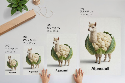 Arte de parede Uma combinação inusitada de alpaca e couve-flor.