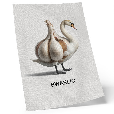 Poster para cozinha Cisne combinado com surrealismo de alho