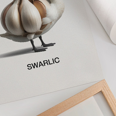 Poster para cozinha Cisne combinado com surrealismo de alho