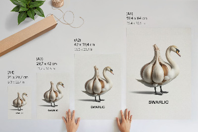 Poster para cozinha Cisne combinado com surrealismo de alho