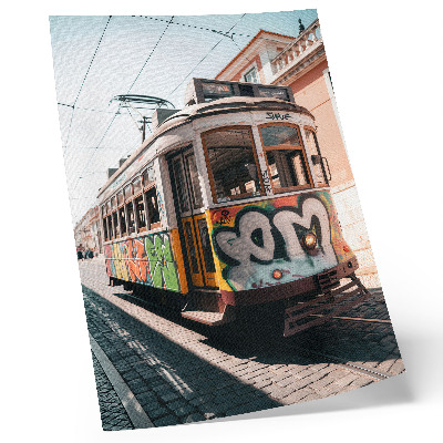 Poster decorativo Grafite de bonde arquitetura urbana de rua