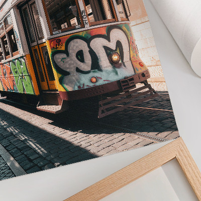 Poster decorativo Grafite de bonde arquitetura urbana de rua