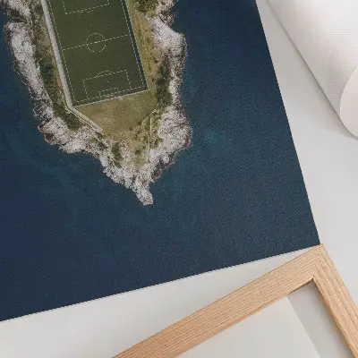 Poster decorativo campo de golfe em uma ilha rodeada por um mar turquesa