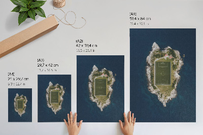 Poster decorativo Um campo de golfe em uma ilha rodeada por um mar turquesa.