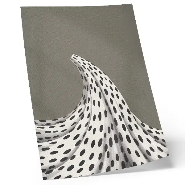 Poster decorativo com padrão minimalista de pontos pretos em fundo bege