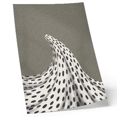 Poster decorativo com padrão minimalista de pontos pretos em fundo bege