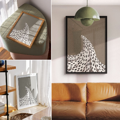 Poster decorativo Padrão minimalista com pontos pretos em fundo bege