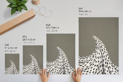 Poster decorativo Padrão minimalista com pontos pretos em fundo bege