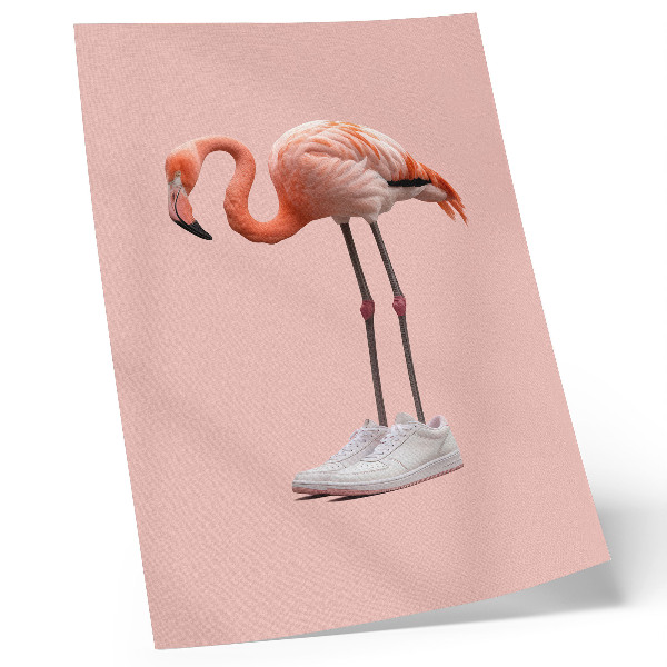 Impressão em tela Tênis esportivos rosa flamingo em fundo rosa