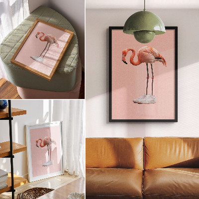 Impressão em tela Tênis esportivos rosa flamingo em fundo rosa