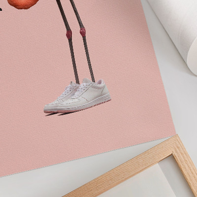Impressão em tela Tênis esportivos rosa flamingo em fundo rosa