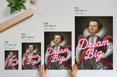 Poster para cozinha Retrato histórico, inscrição em néon, contraste moderno