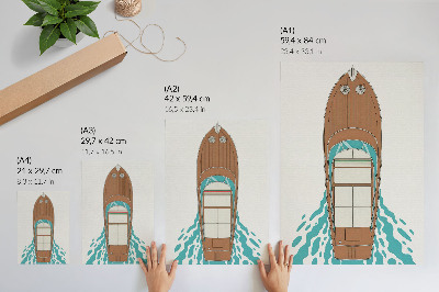Poster decorativo A elegância de um iate, linhas, simetria, minimalismo.