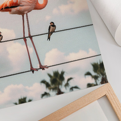 Poster decorativo Céu de flamingos, nuvens, andorinhas naturalmente