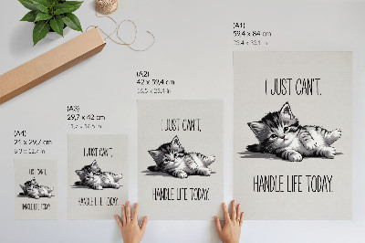 Impressão em tela Um gatinho em um fundo cinza em estilo minimalista.