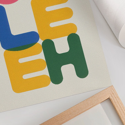 Arte de parede Letras geométricas em cores vibrantes