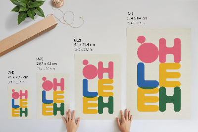 Arte de parede Letras geométricas em cores vibrantes