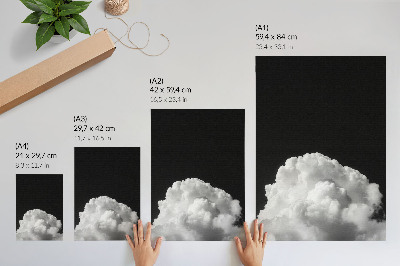 Poster para cozinha Nuvens em um fundo preto sem detalhes desnecessários.