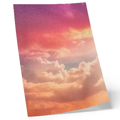 Poster decorativo nuvens em tons pastel com pôr do sol tranquilo