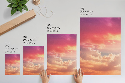 Poster decorativo Nuvens em tons pastel, pôr do sol tranquilo