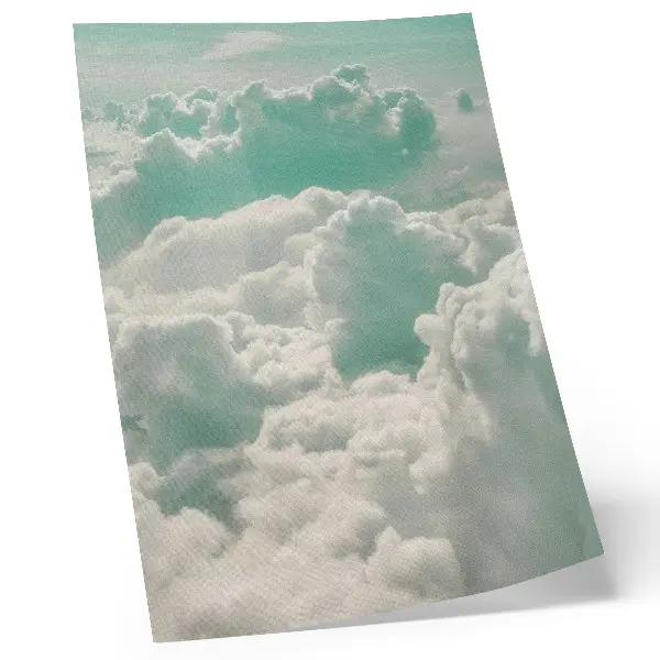 Impressão em tela nuvens em céu azul simbolizando paz e harmonia