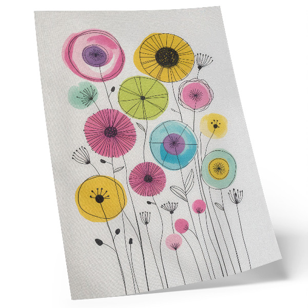 Arte de parede Flores coloridas em estilo moderno e alegres